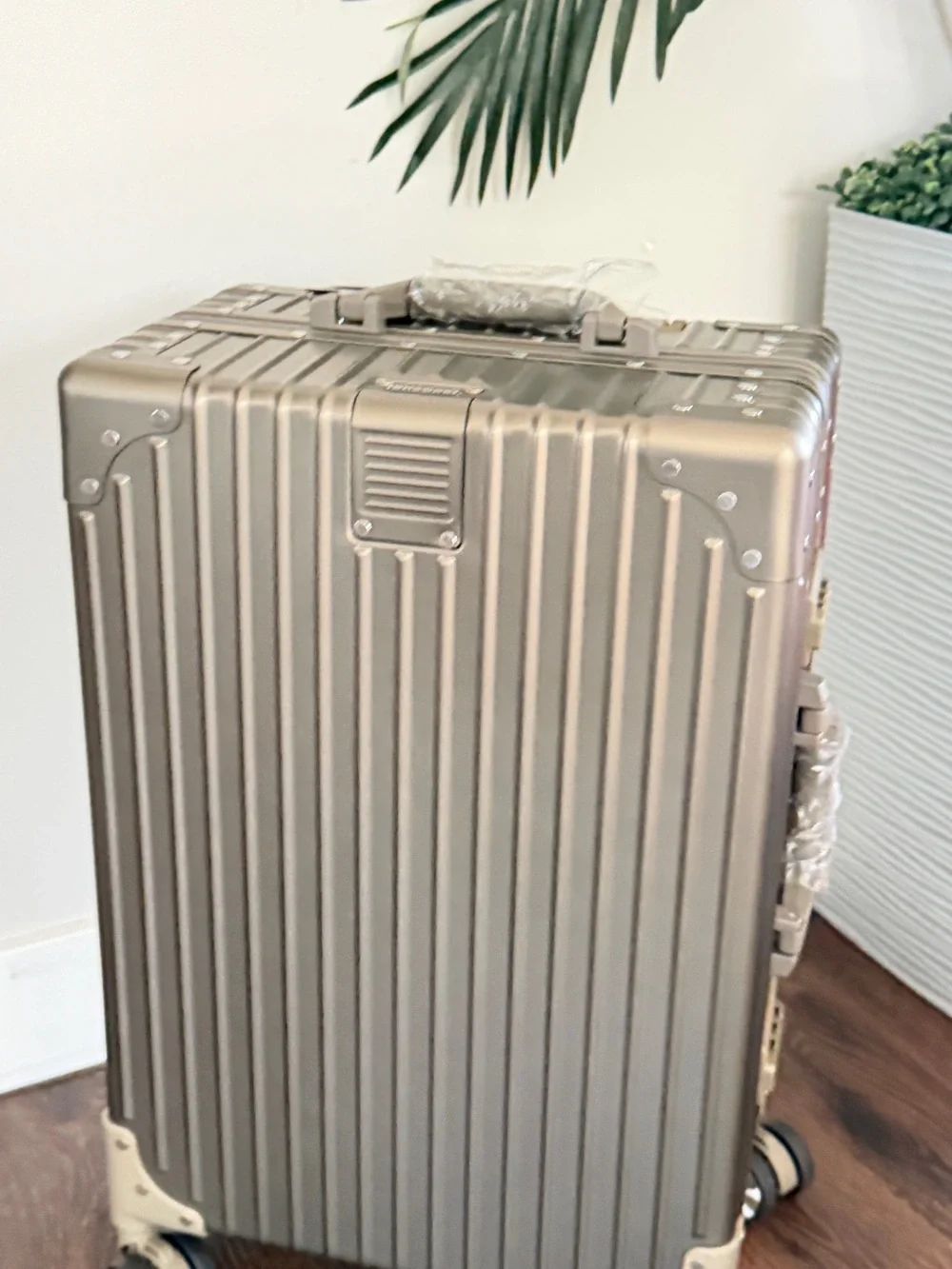 Champs 🔥Elite Hardside Carry-on Luggage Metallic Hard-Shell Spinner suitcase